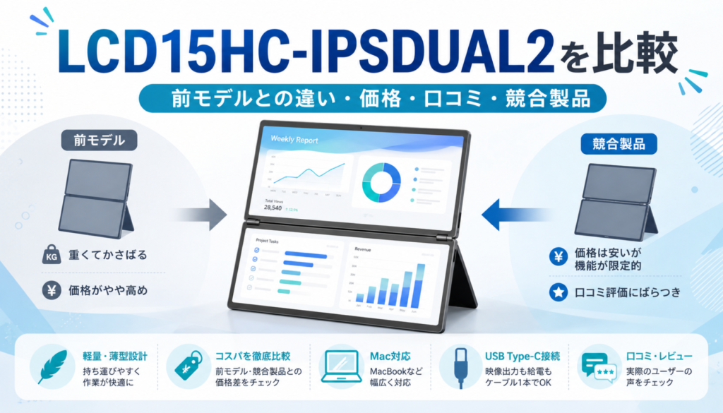 LCD15HC-IPSDUAL2とLCD15HC-IPSDUALを比較 競合との違いも解説