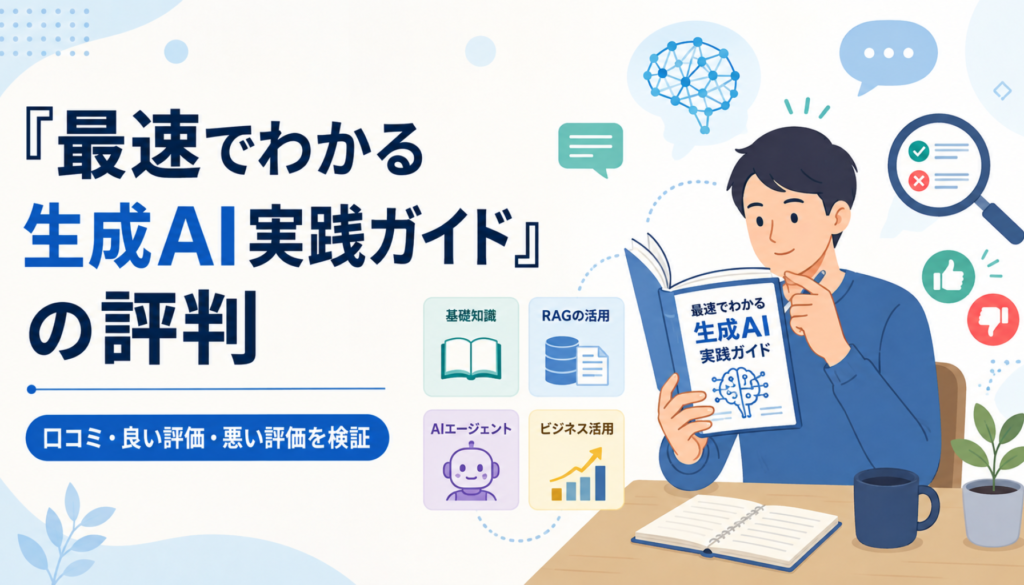 『最速でわかる生成AI実践ガイド』の評判は？口コミと評価・初心者にもわかりやすいか？まで検証